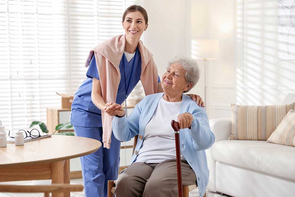 Nurse providing in-home care
